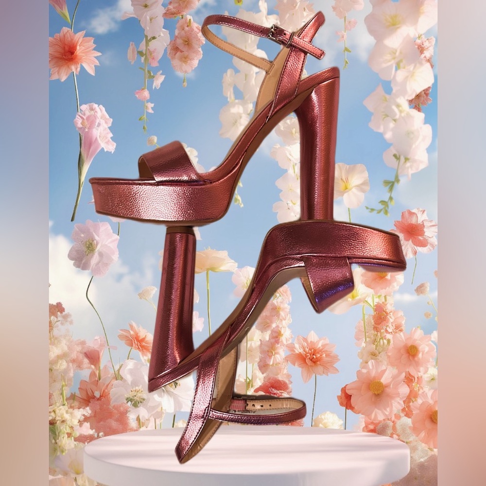Jessica Simpson- Metallic slingback platform heels (Size 7.5) - Picture 1 of 4